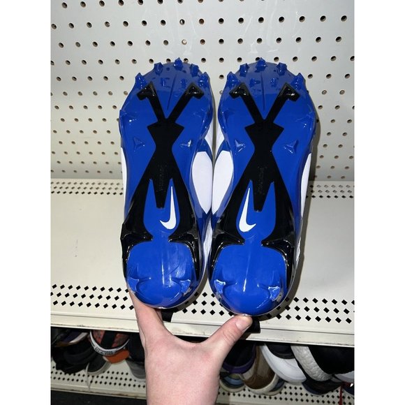 Nike Alpha Menace Pro 3 Mens Football Cleats Size 8 White Royal Blue Black main image 7